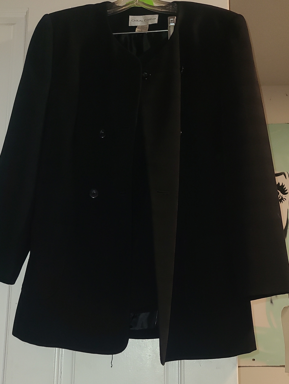 Casual Corner Black Double-Breasted Jacket